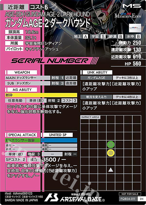 SN ガンダムAGE-2 ダークハウンド（パラレル/シリアルNo.入り） 買取