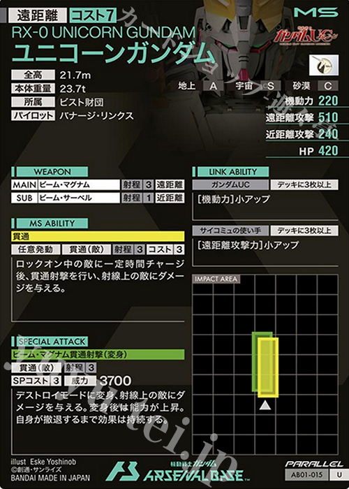 ユニコーンガンダム　パラレルセット ユニコーンガンダム（ユニコーンモード）/R+【青】《UNIT