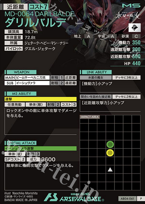 PSA10 ガンダムアーセナルベース ダリルバルデ　水星の魔女 PSA10 ガンダムアーセナルベース ダリルバルデ 水星の魔女 PSA10