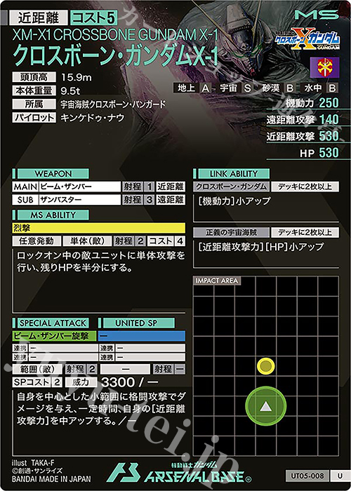 アーセナルベース UT05 クロスボーン 4枚セット アーセナルベース UT05 クロスボーン 4枚セット UT05-010 クロス