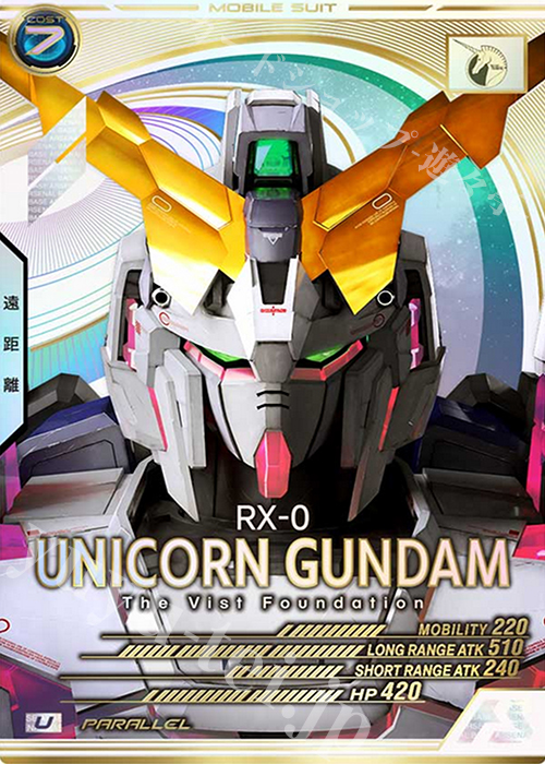 ガンダムカードゲーム ユニコーンガンダム パラレル 8枚 ユニコーンガンダム（デストロイモード）/LR+【青】《UNIT