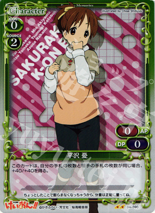 P-UC 平沢 憂 | 販売 | けいおん！！part2 | プレシャスメモリーズ