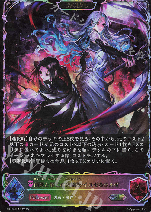 SL 佰死と佰亡の六銘伝・イルゼ＆ウルゼ | 販売 | [BP18]新約都市・透京 | Shadowverse EVOLVE