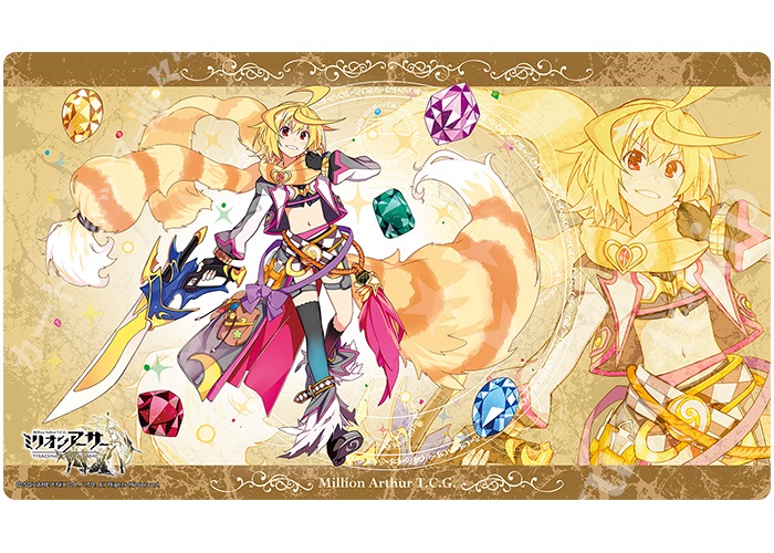 ミリオンアーサーTCG 夏季休業？ 炎夏型盗賊アーサー プレイマット ミリオンアーサーTCG オフィシャルラバープレイマット イベント限定版